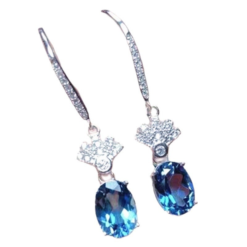 Gem Imitation Natural Mopping Pad London Earrings