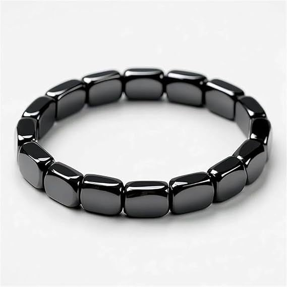 Hematite Stretch Fashion Hand-made Beaded Square Apple Bracelet