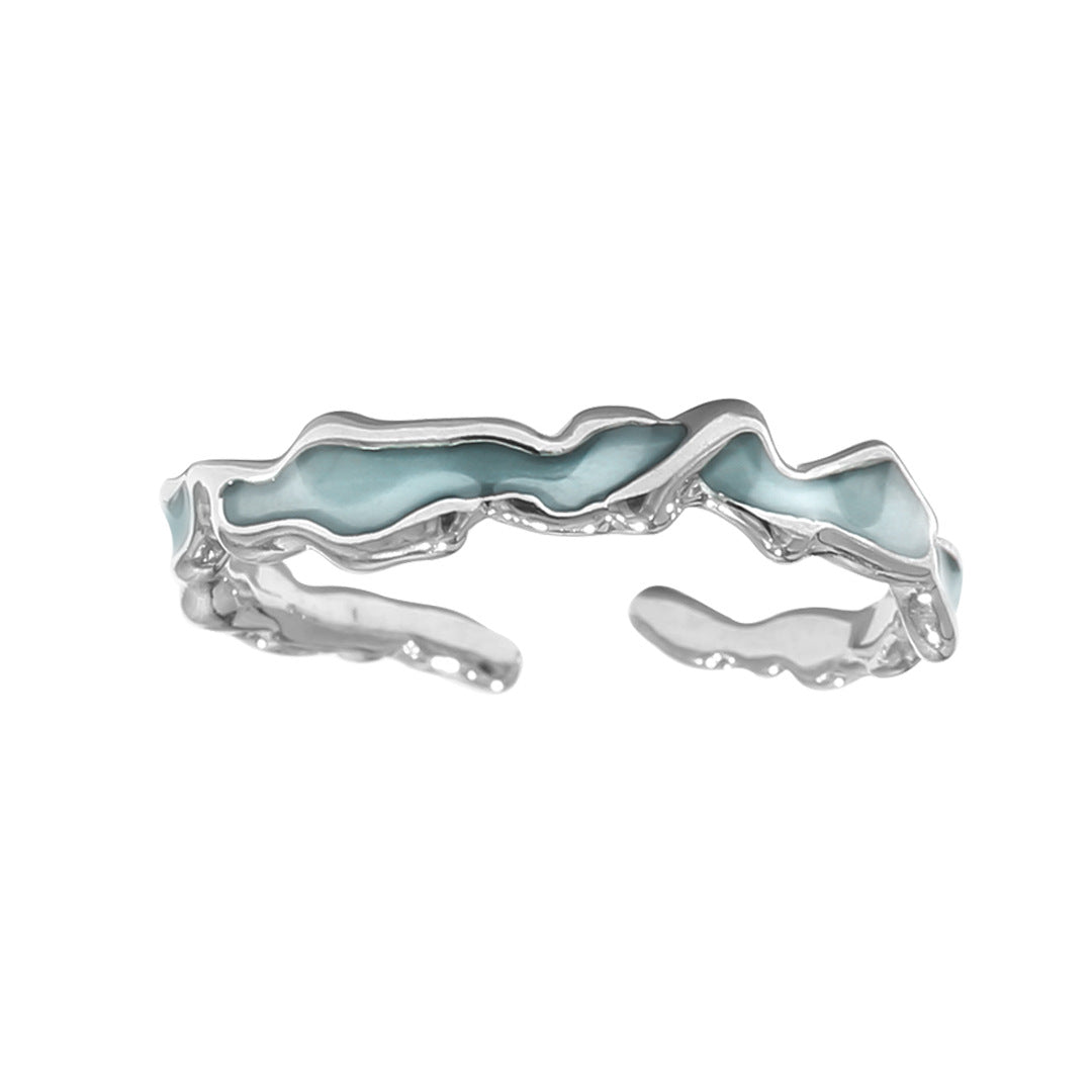 Women's Niche Glacier Blue Lava Fashion Personality Rings