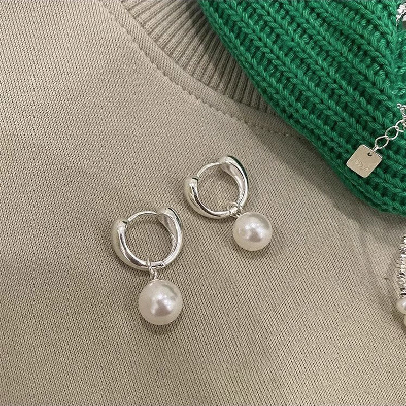 Minimalist Design Water Drop Pearl Light Luxury High Sense Niche Earrings