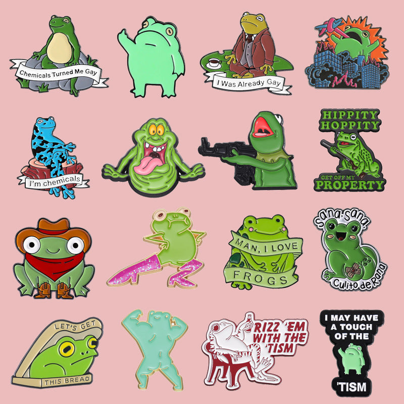 Cartoon Frog Series Brooch Cute Personality Little Brooches