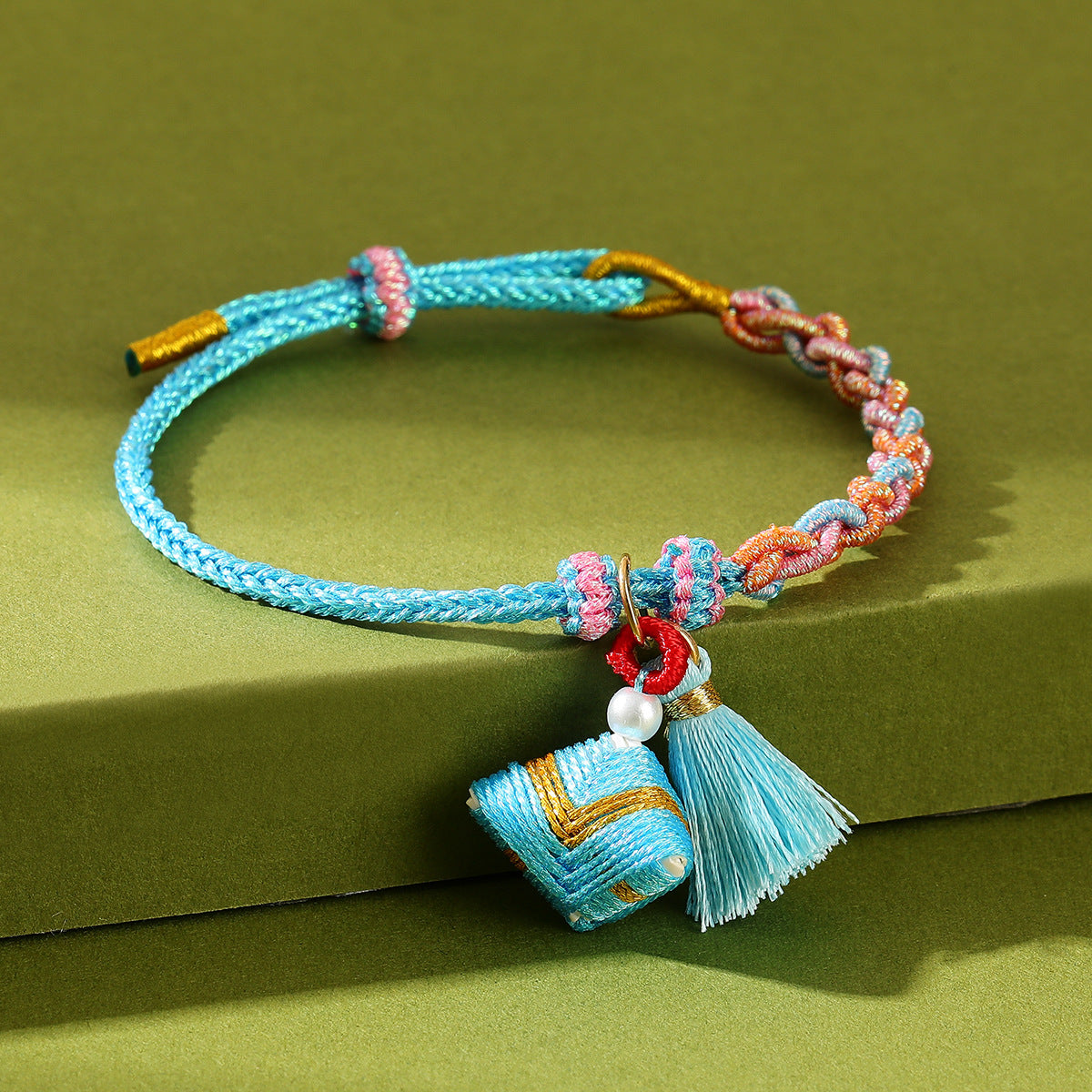 Rope Dragon Boat Festival Carrying Strap Tassel Peach Blossom Knot Bracelet