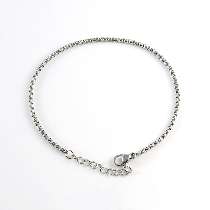 Women's & Men's Jewelry Special Chain Titanium Steel Square Pearl Bracelets