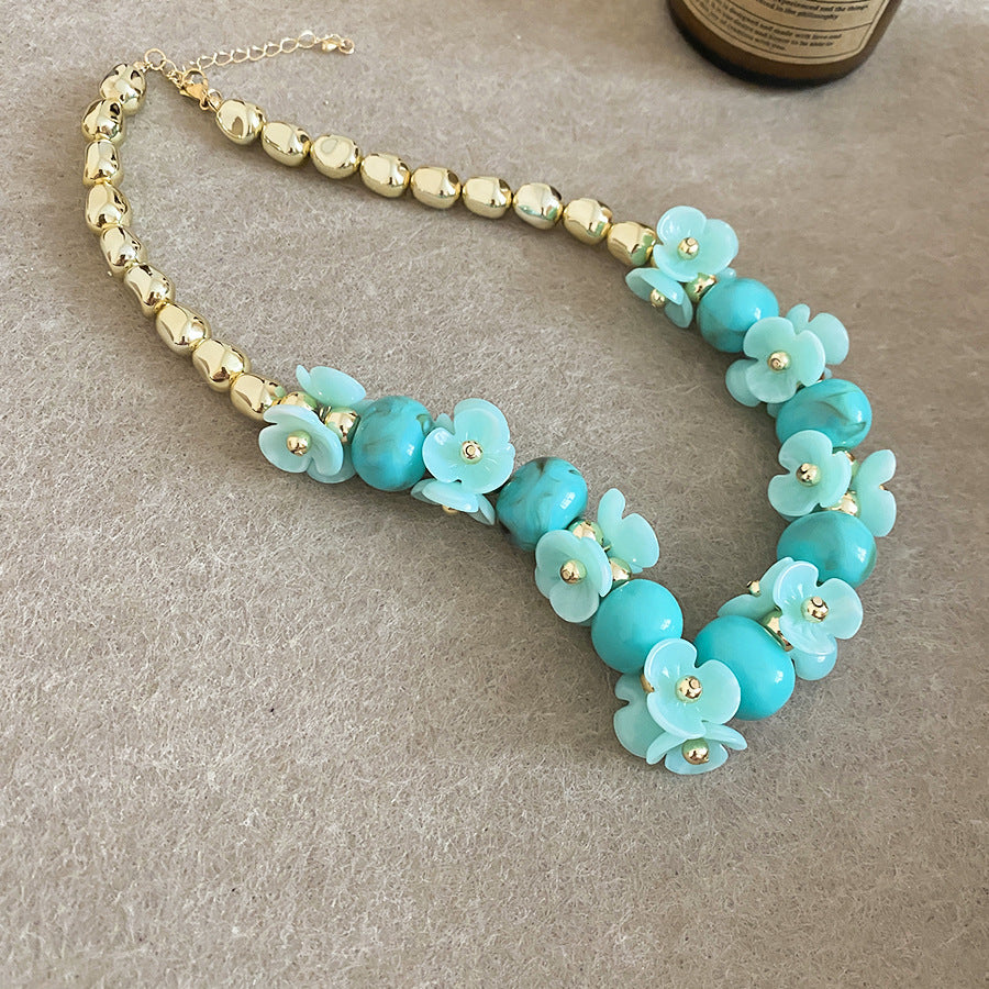 Shadow Flower Beaded Female Summer Dopamine Sweet Jewelry Set