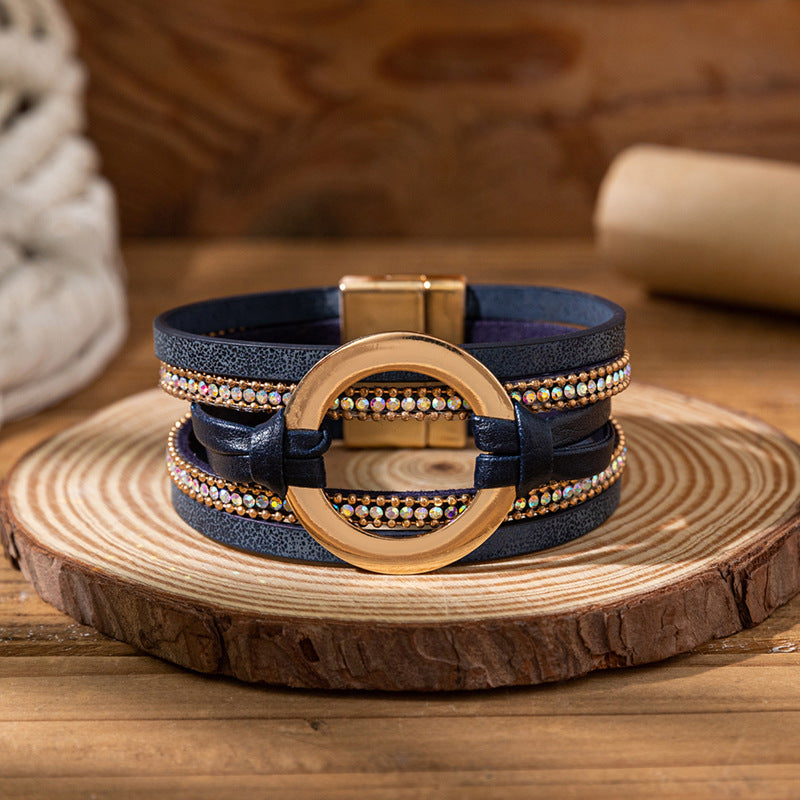 Twin Sense Leather Female Style Niche Design Bracelet