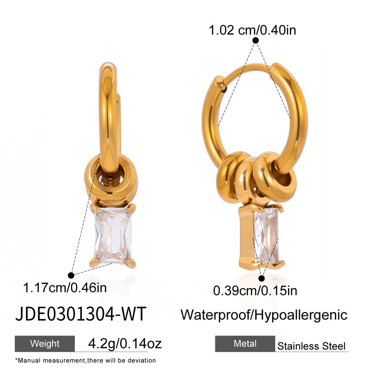 Ding Stainless Steel Zircon Light Luxury High Sense Ear Titanium Rings