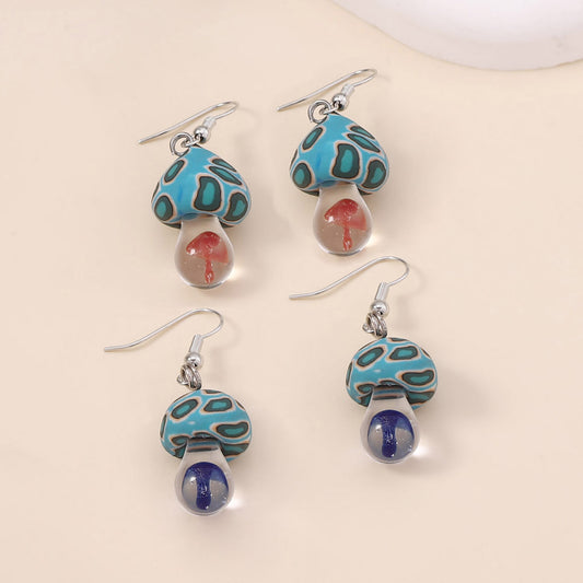 Transparent Mushroom Unique Hooks Simple Trendy Pastoral Ear Hook