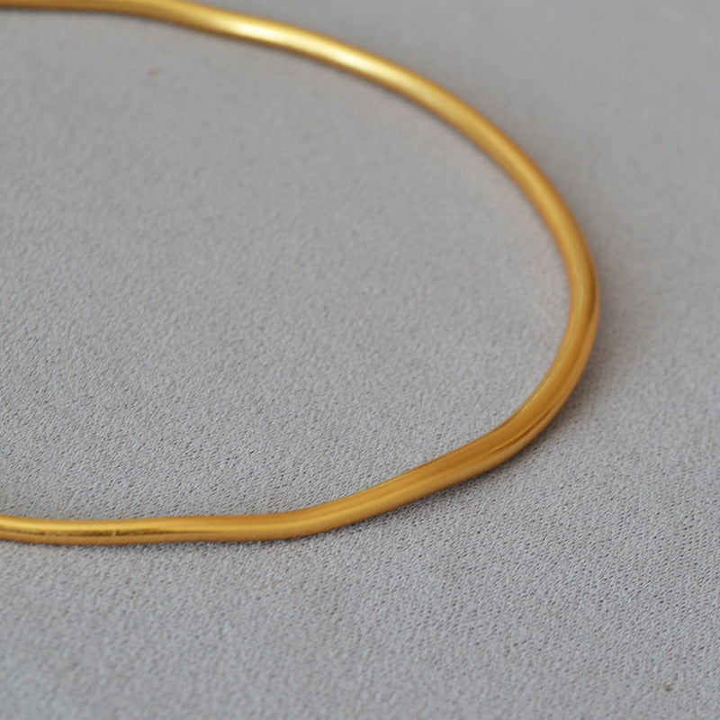 Retro Minimalist Irregular Lines Brass Gold Plated Personality Simple Fashionable Collar