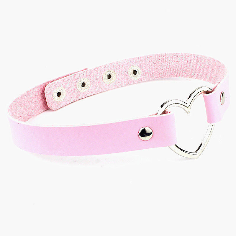 Love Female Neck Band Hand Holding Rope People With Chain Collar