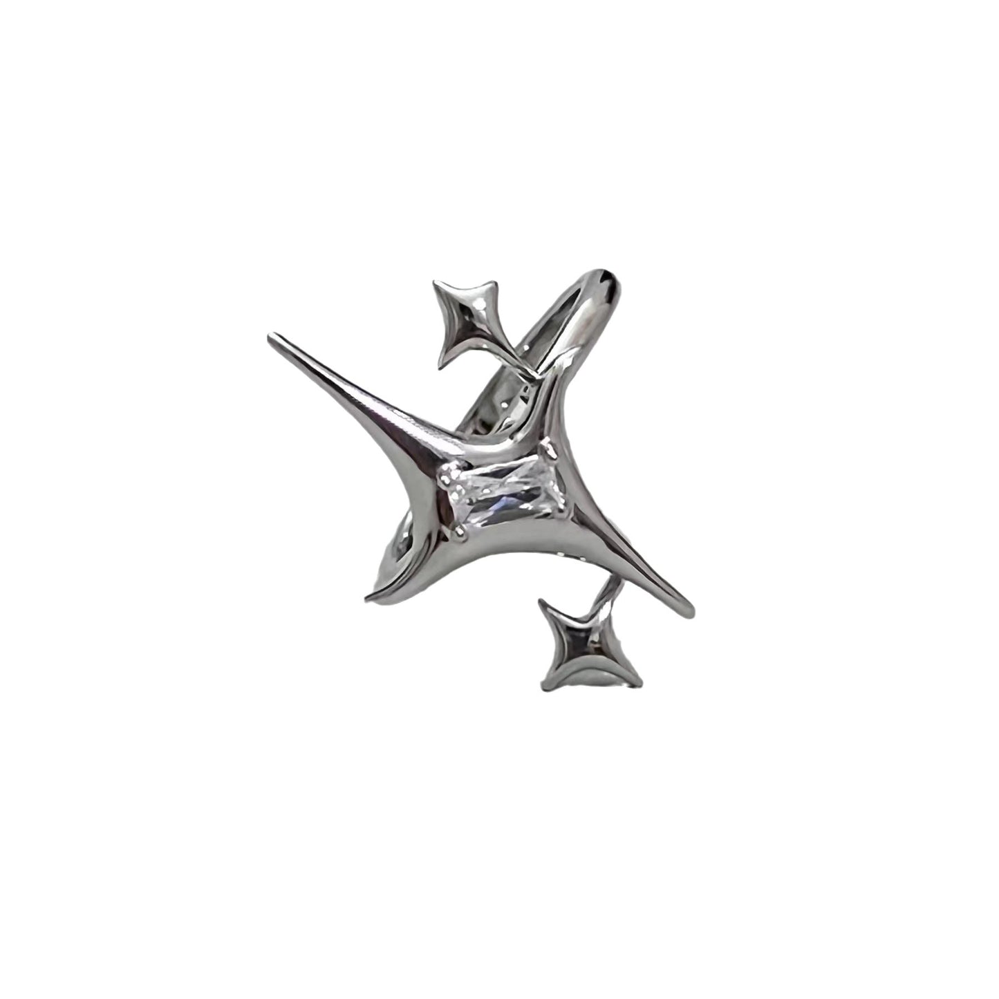 Sense Exquisite Female Geometric Quadrangle Gem Design Ring