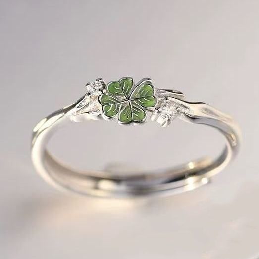 Women's & Men's Clover Couple One Pair Design Light Luxury Valentine's Day Gift Ring