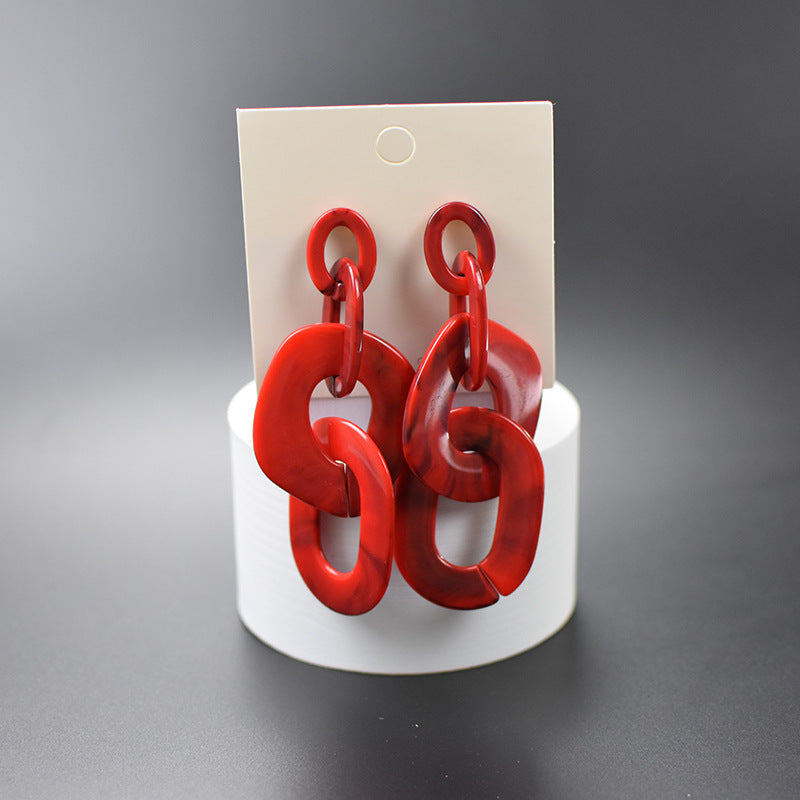 Exaggerated Large Popular Geometric Acrylic Plate Rings