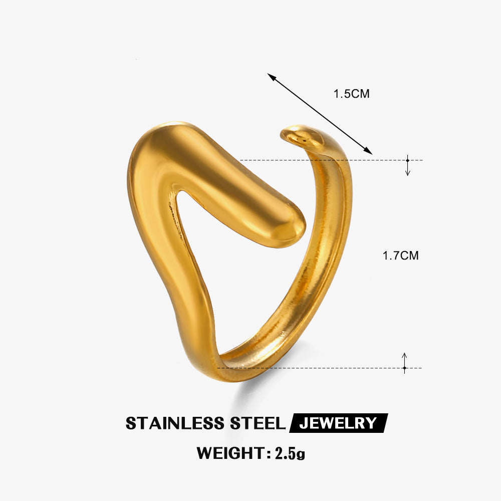 Women's V-shaped Personalized Glossy Irregular Geometric Knuckle Ring