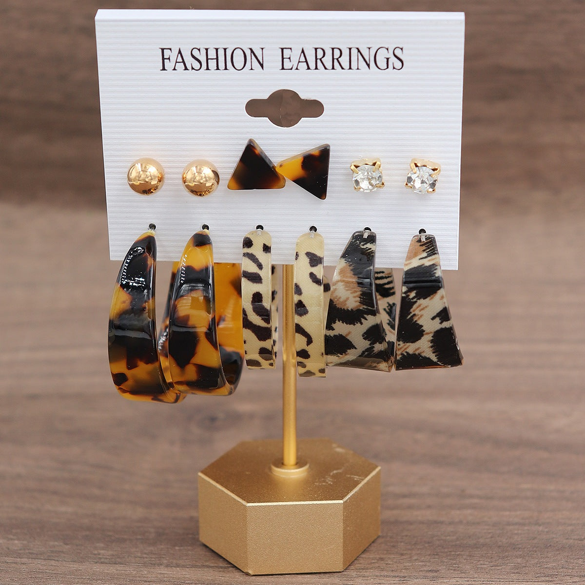 Women's Fresh Summer Versatile Acrylic Round Pairs Plastic Earrings