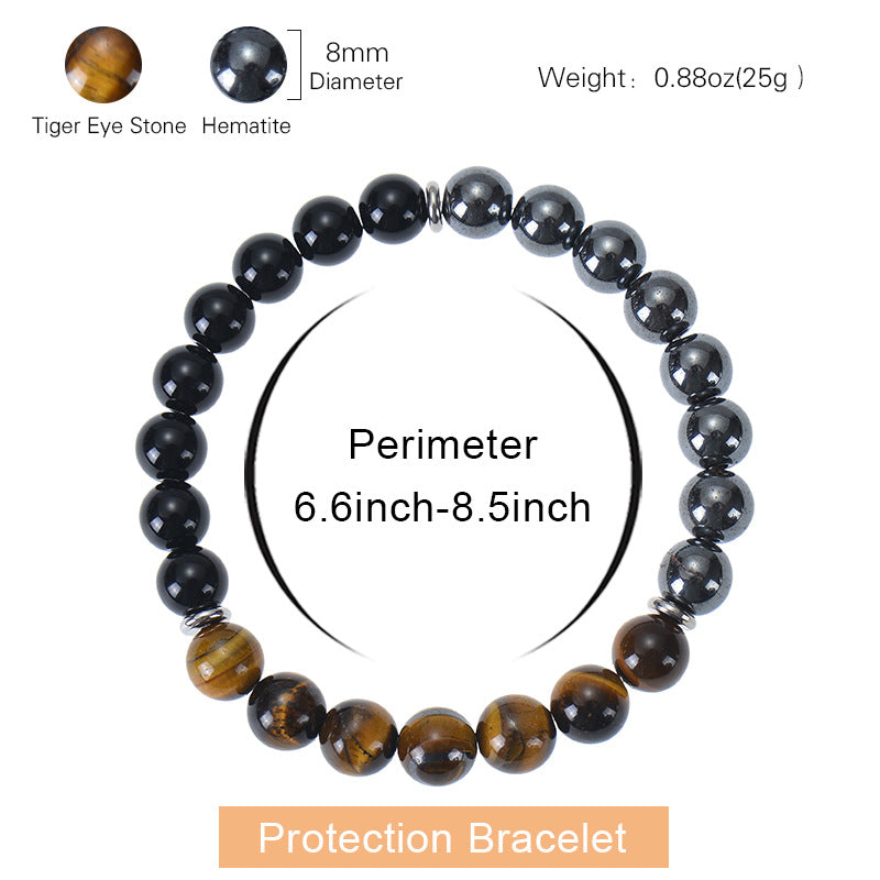 Natural Tigereye Obsidian Black Magnet Stone Bracelets