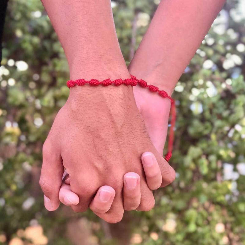 Women's Knot Lucky Hand-woven Adjustable Zodiac Anniversary Year Red Carrying Strap Bracelet
