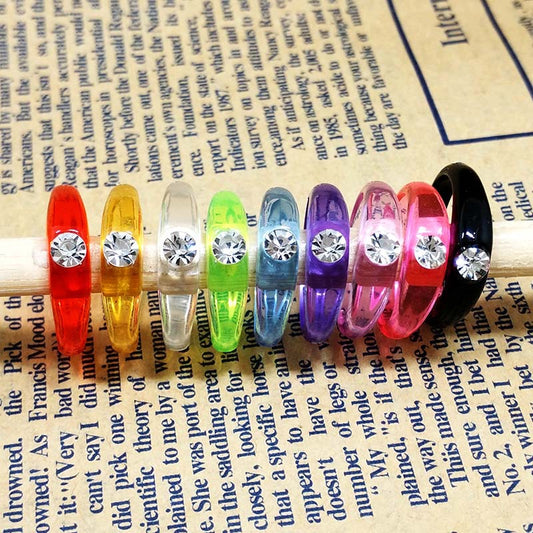 Candy Color Transparent Diamond Geometric Acrylic Simple Personality Rings