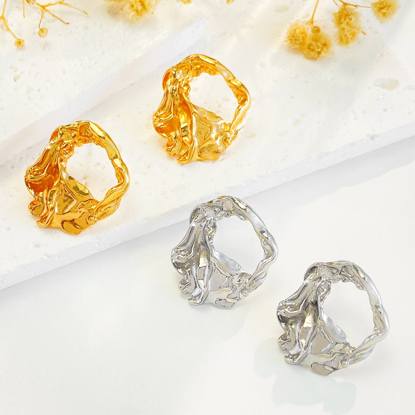 Women's Irregular Metallic Affordable Luxury Fashion Niche High Stud Earrings