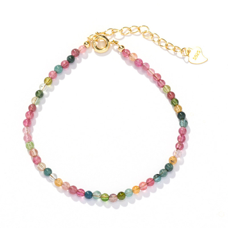 Natural Rainbow Tourmaline Stone Special Interest Light Bracelets