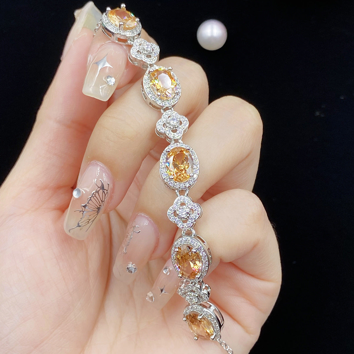 Champagne Zircon Full Diamond Live Simulation Female Fashion Bracelets