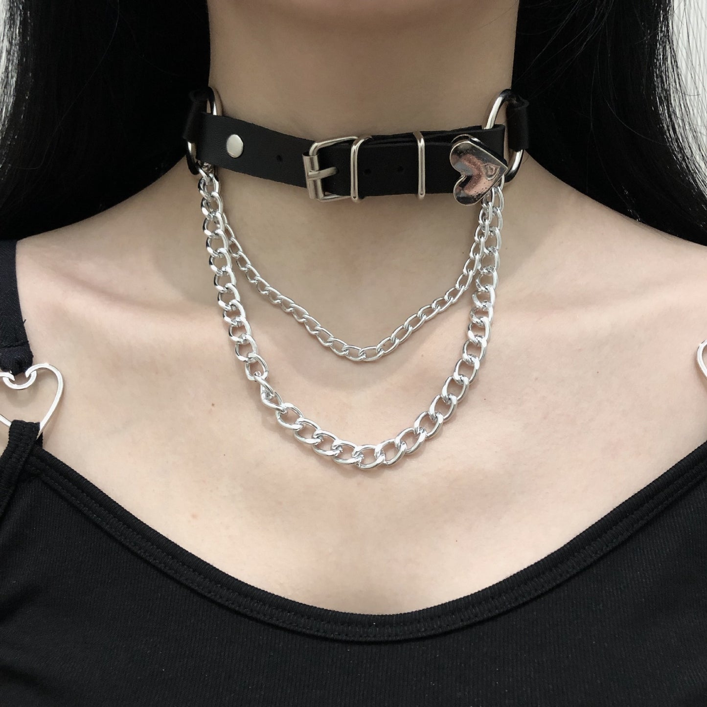 Size Leather Dark Punk Rock Niche Asian Culture Collar