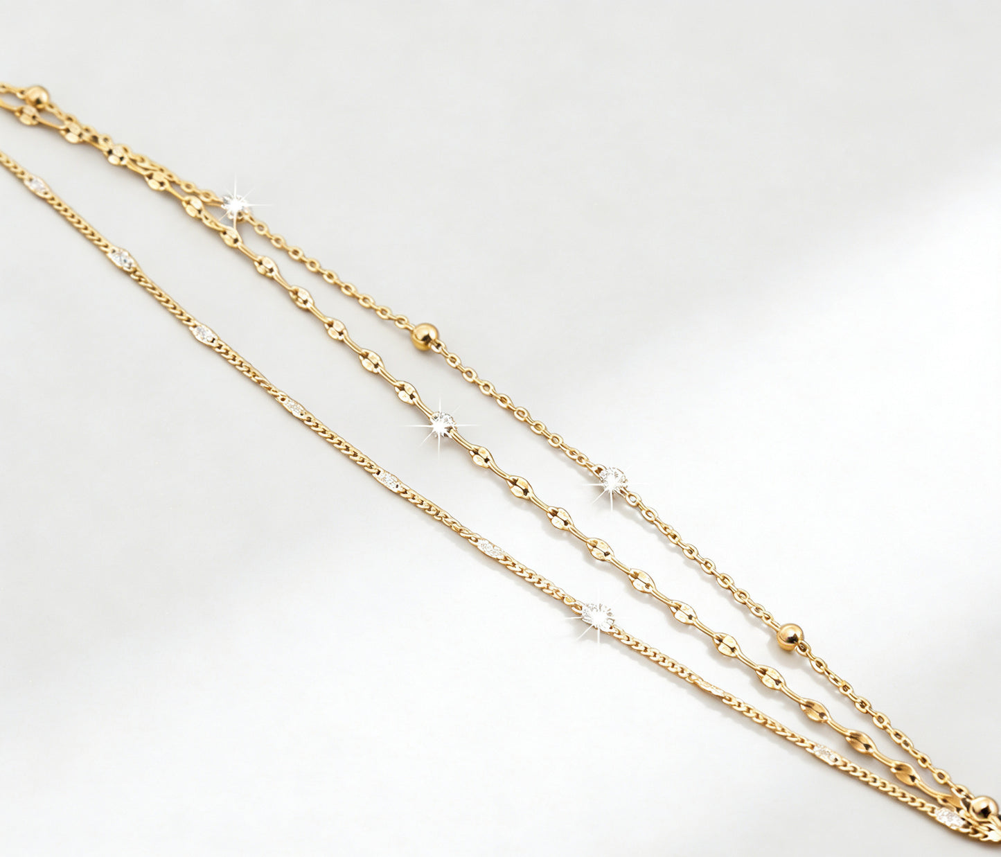 Trendy Fashion Lip Chain Twin Exquisite Bracelets