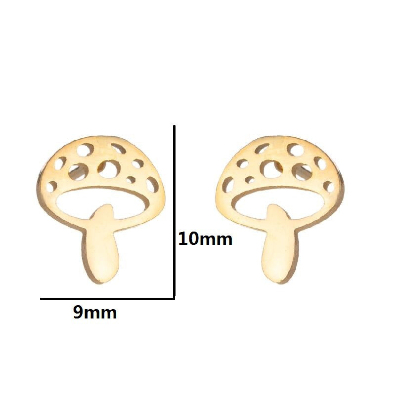 Summer Fruit Ear Fashion Stainless Steel Simple Cherry Apple Strawberry Stud Earrings