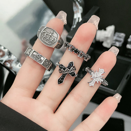 Saturn Retro Antique Finishing Opening Female Rings