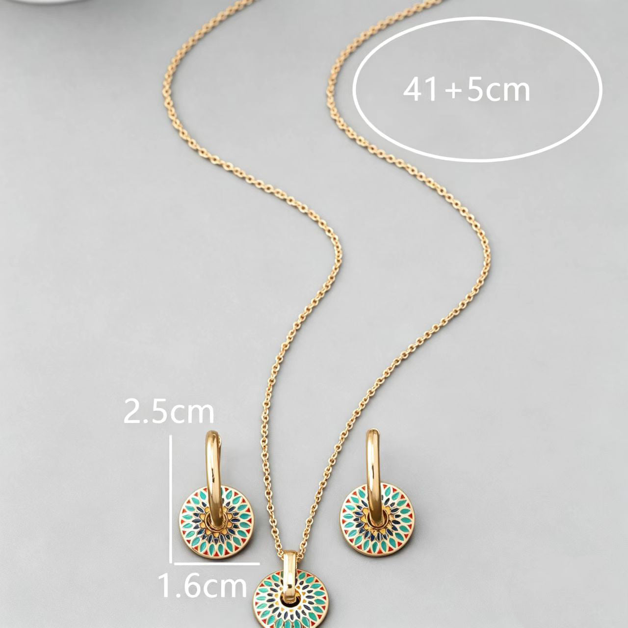 Painted Daisy Pattern Stylish Simple Personality Jewelry Set