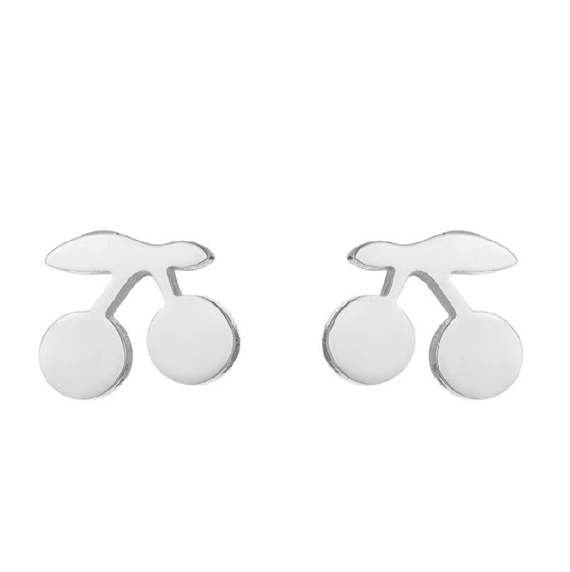 Summer Fruit Ear Fashion Stainless Steel Simple Cherry Apple Strawberry Stud Earrings
