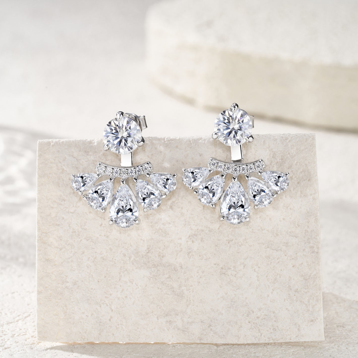 Women's Sterling Sier Simple Temperamental Exquisite Two Earrings