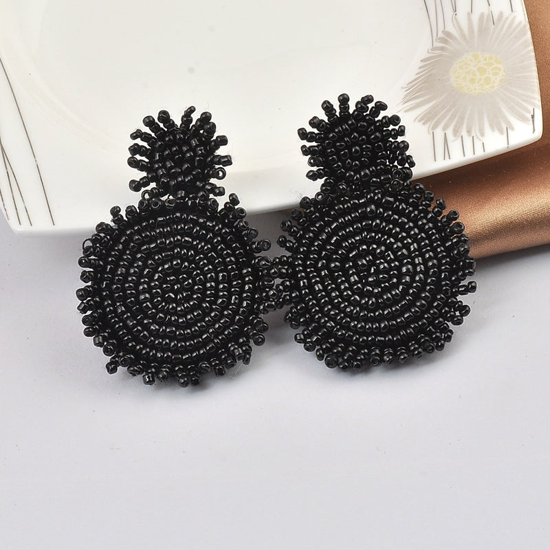 Fashion Bead Hand-woven Seaside Holiday Popular Stud Earrings