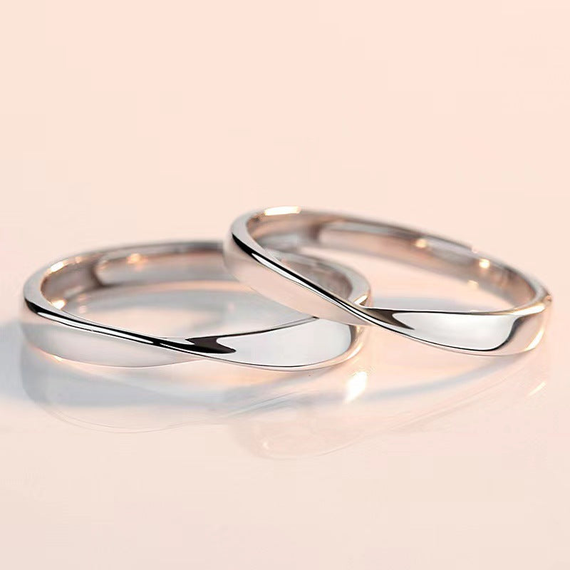 Women's & Men's Pair Simple Fashion Temperament Korean Style Rings