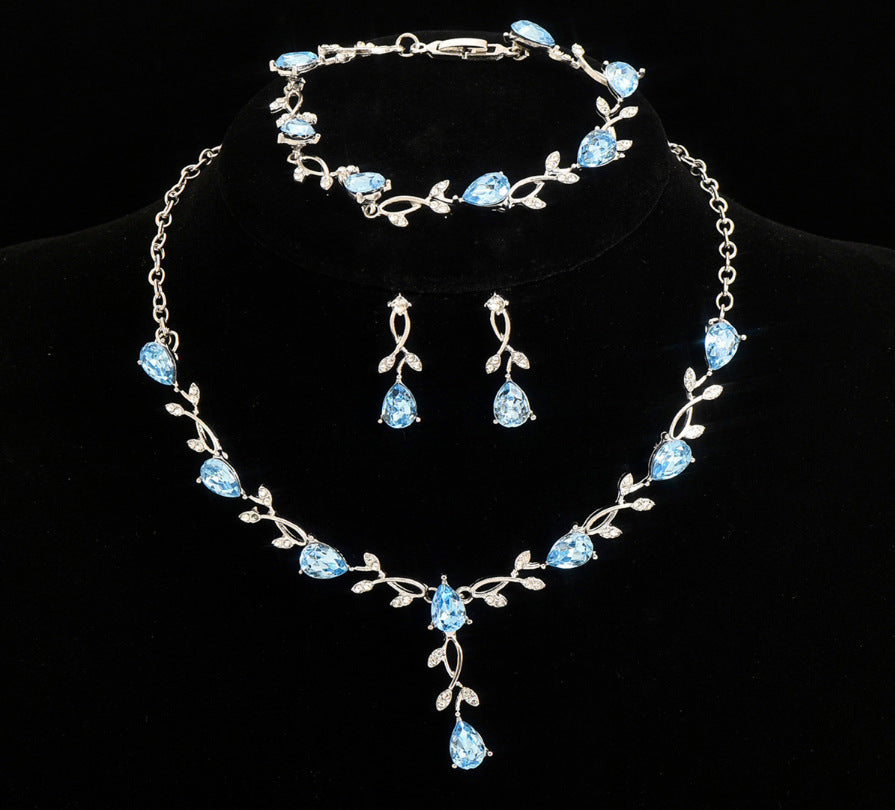 Bridal Crystal Wedding Dress Evening Banquet Earrings