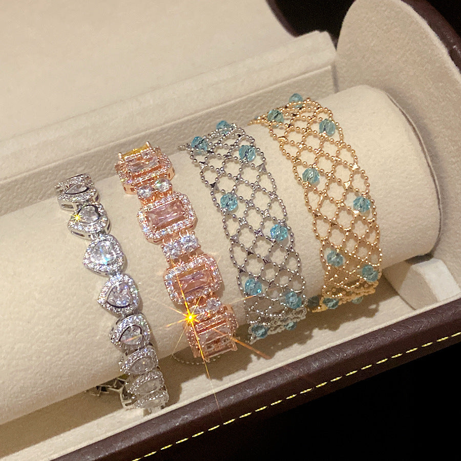 Korean Style Simple Glass Beaded Hollowed Bracelets
