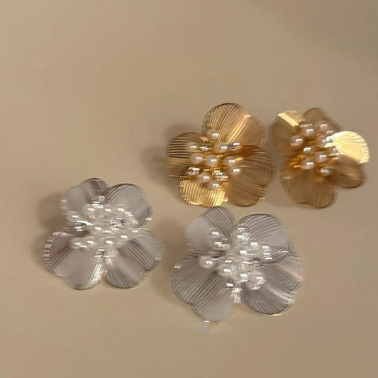 Flower Zircon Female Style Niche Design Earrings