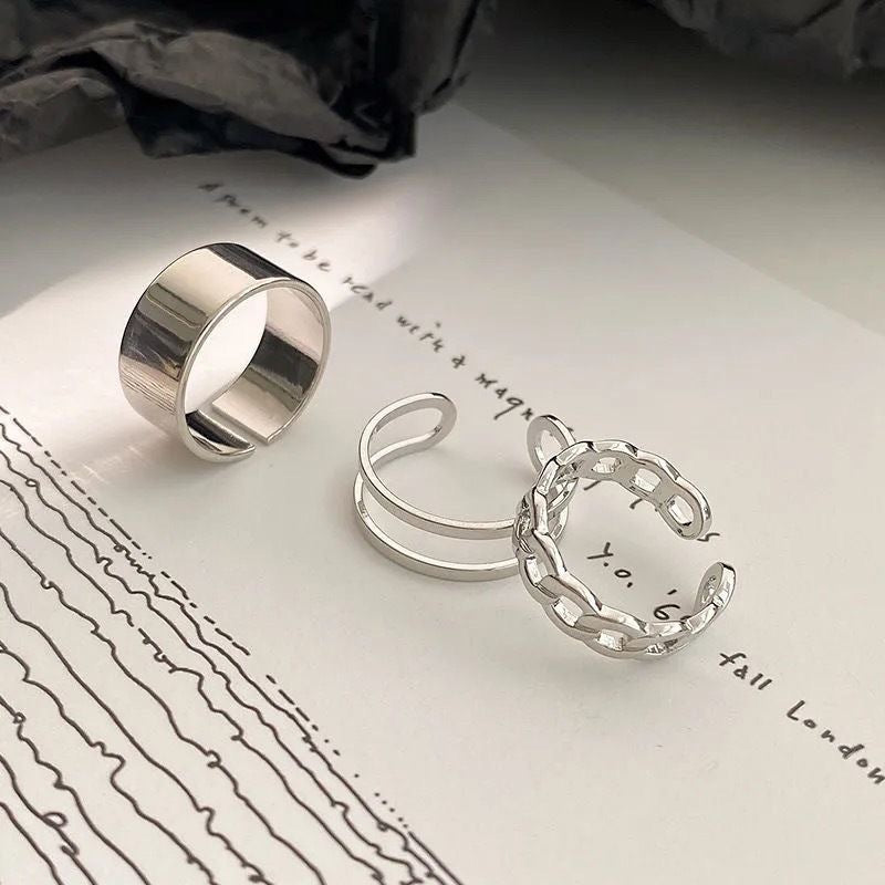 Women's Retro Open Hip Hop Suit Cold Style Rings