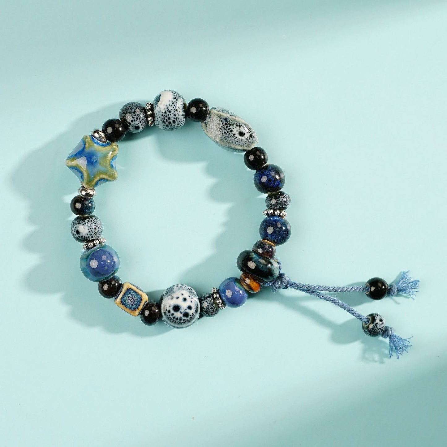 Ceramic Starfish Chinese Cat Carrying Strap Stall Bracelet