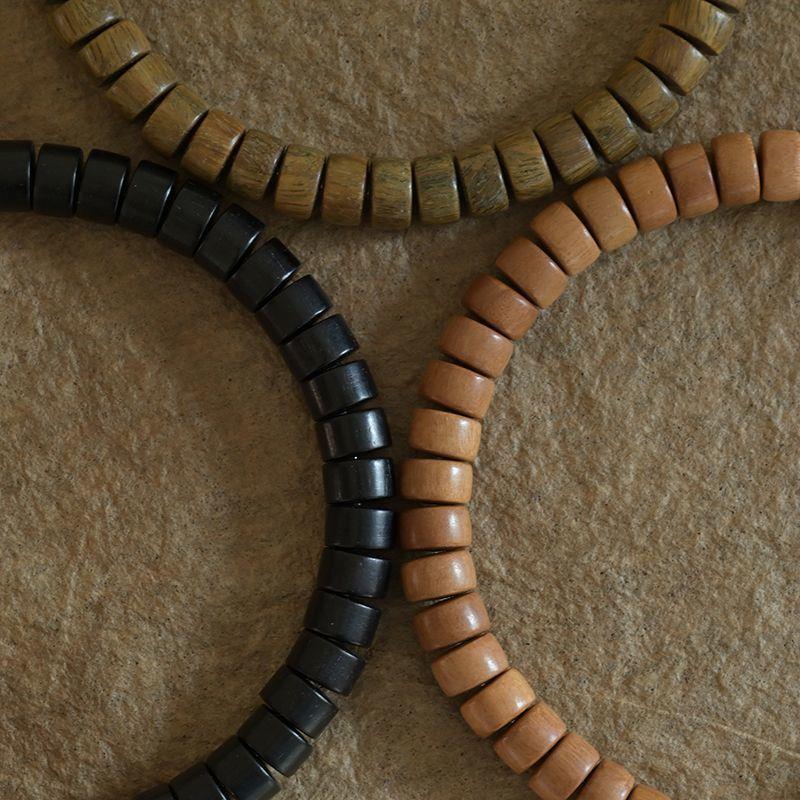 Women's & Men's Barrel Bead Blackwood Green Sandalwood Charm Good Bracelets