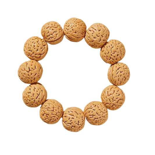 Women's & Men's Brain Texture Walnut Crafts Hand Toy Single Circle Peach Kernel Bracelet