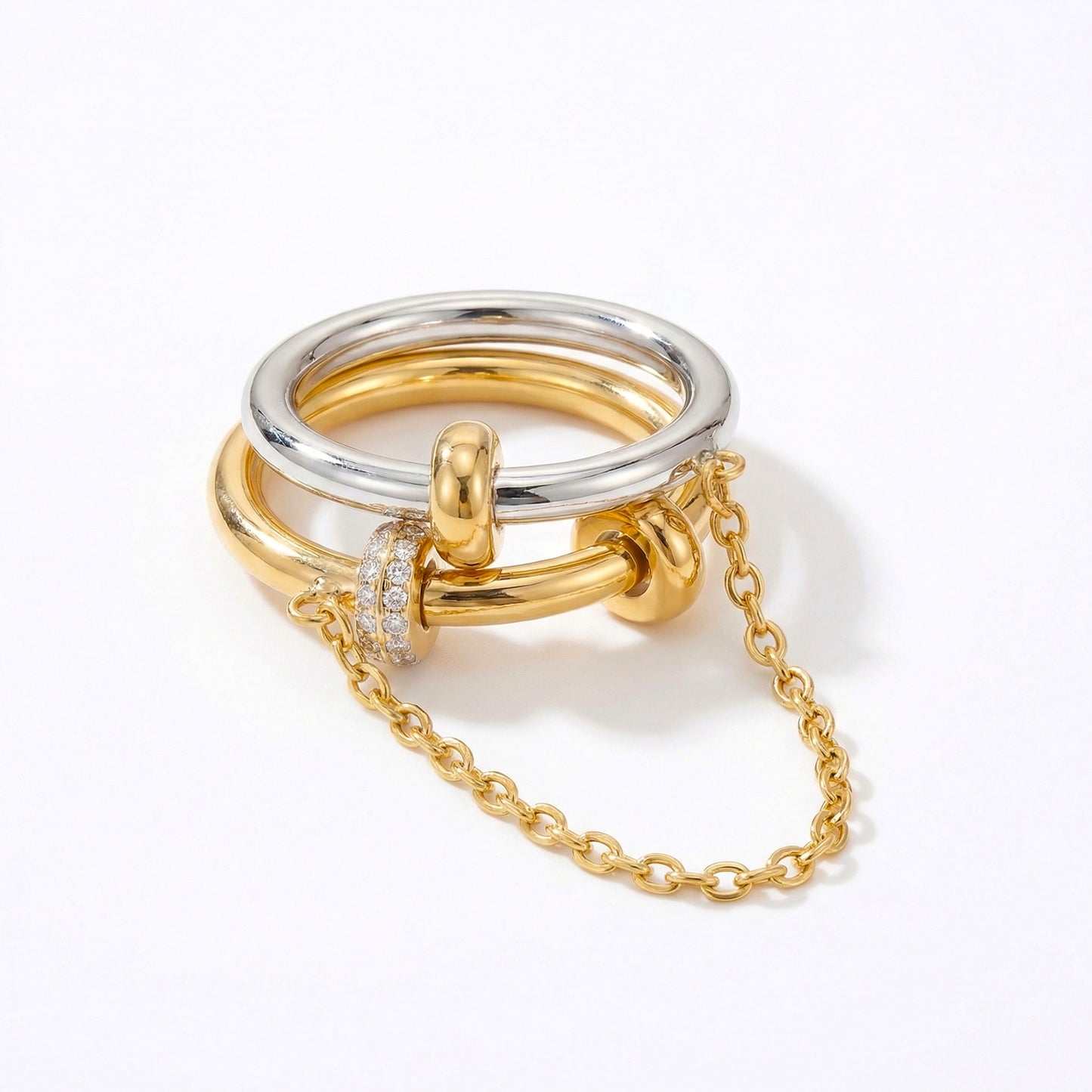 Women's Light Luxury Chain Niche Design Twin Open Advanced Sensitive Rings