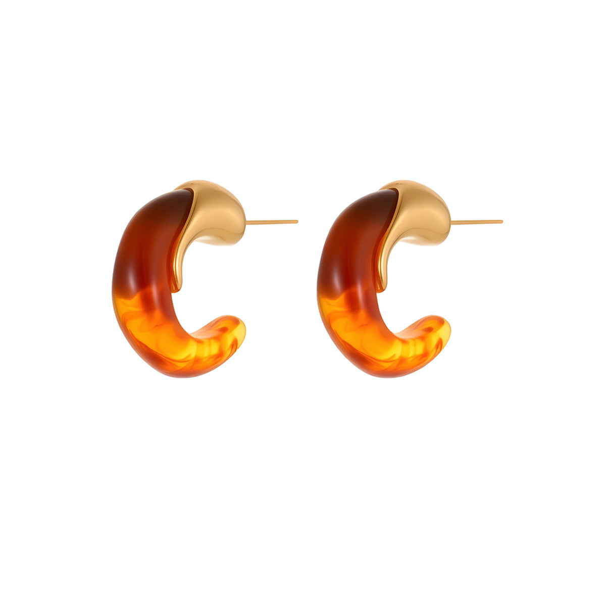 Retro Exquisite Type Resin High-grade Stainless Steel Versatile Earrings
