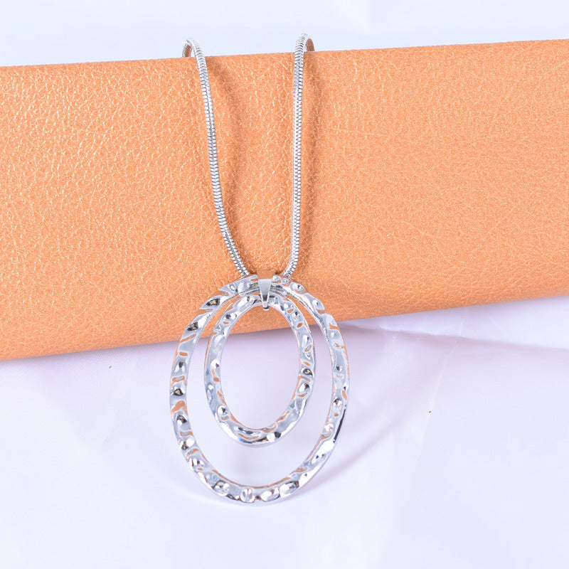 Clavicle Chain High Profile Retro Large Circle Simple Temperament Necklace