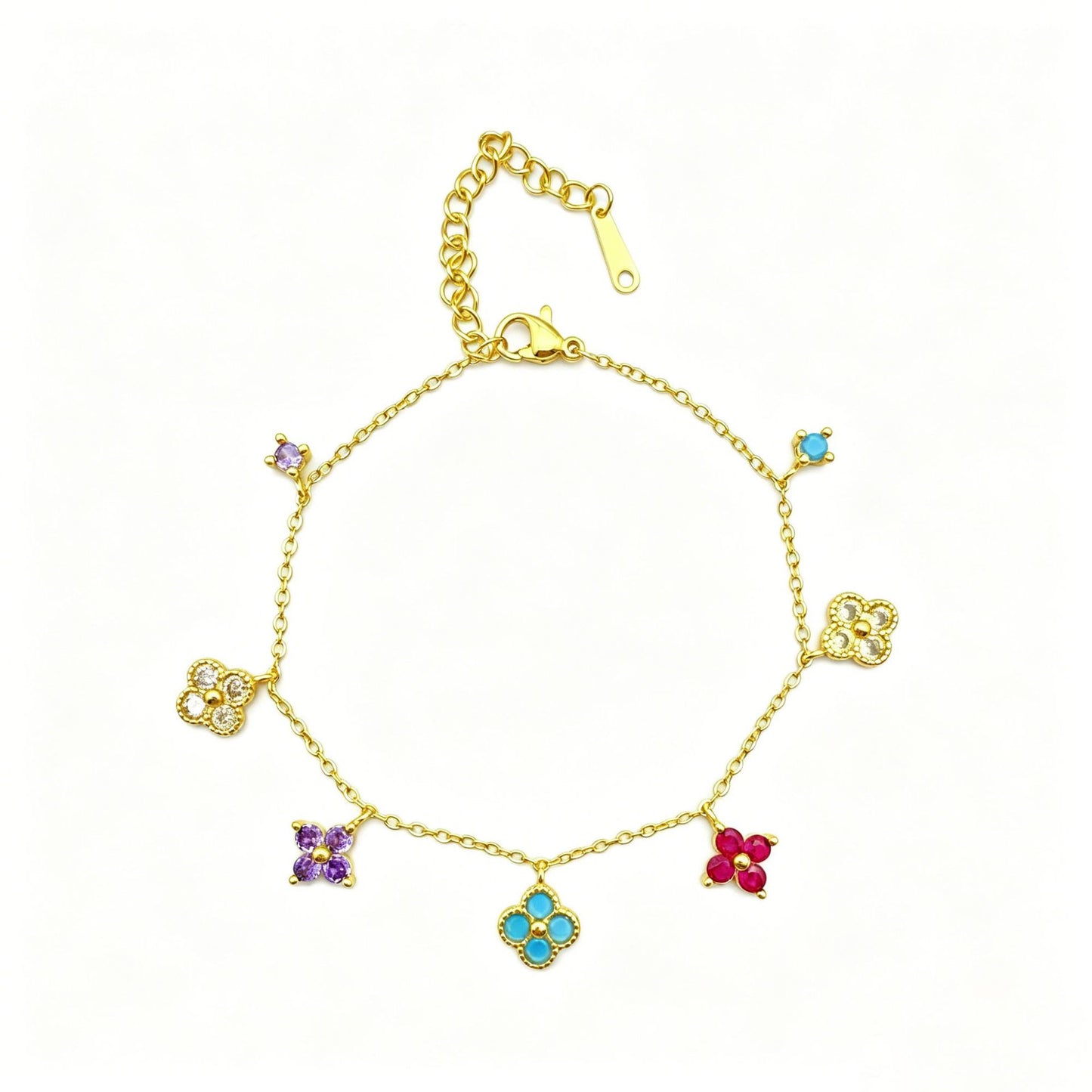 Color Zircon Clover Female Gifts For Necklaces