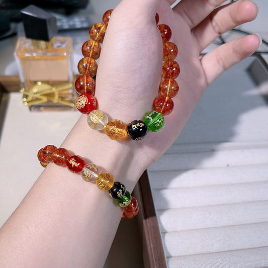 Money Drawing Luck Changing Imitation Citrine Yellow Tower Bracelets