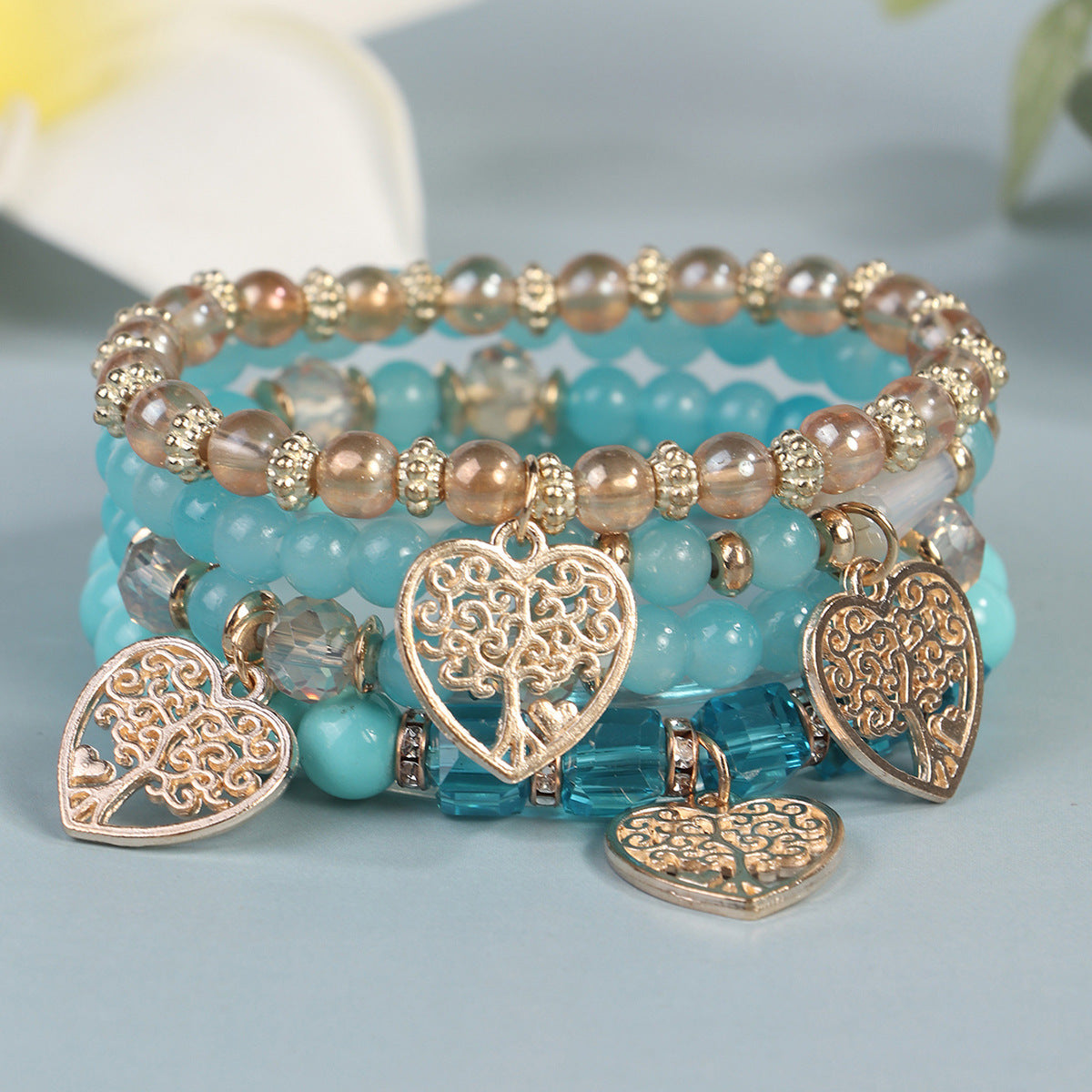 Bohemian Style Crystal Love Tree Of Life Creative Bracelet