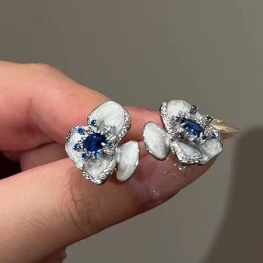 Women's Three-dimensional Flower For Chinese Style Light Luxury High-grade Temperament Expensive Rings