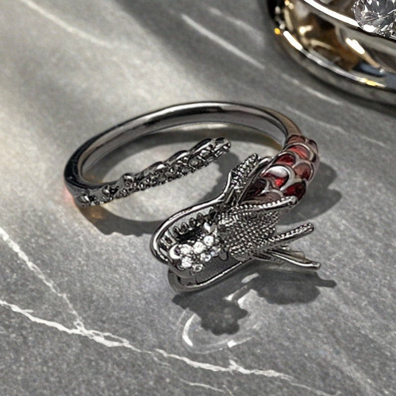 Personalized Red Diamond Open Hot Twin Design Light Rings
