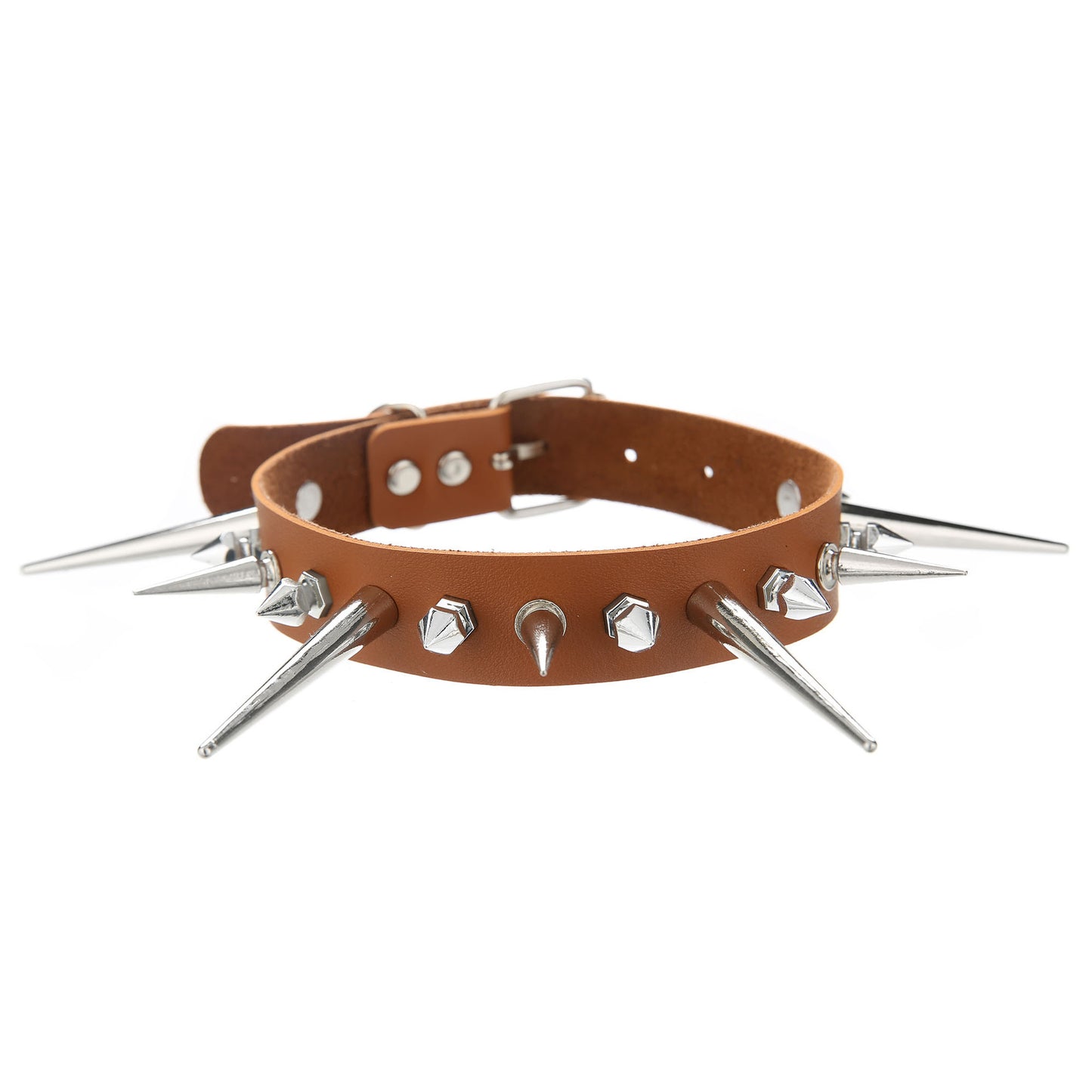 Punk Gothic Long Short Rivet Spike Collar