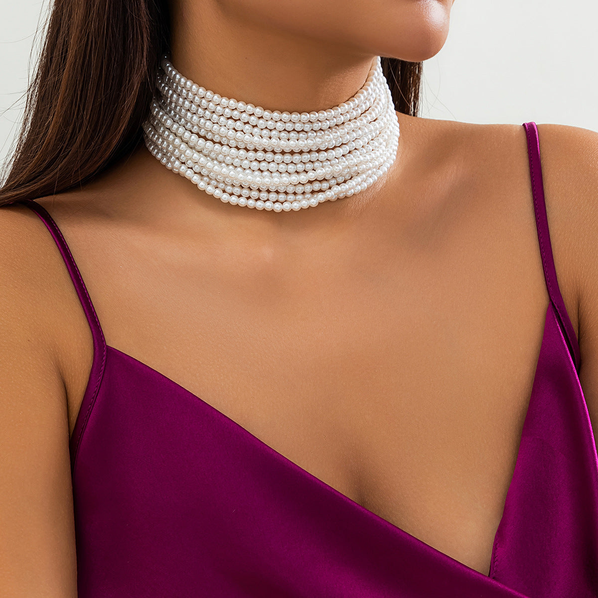 Women's Imitation Pearl Elegant Baroque Size Beaded Necklaces